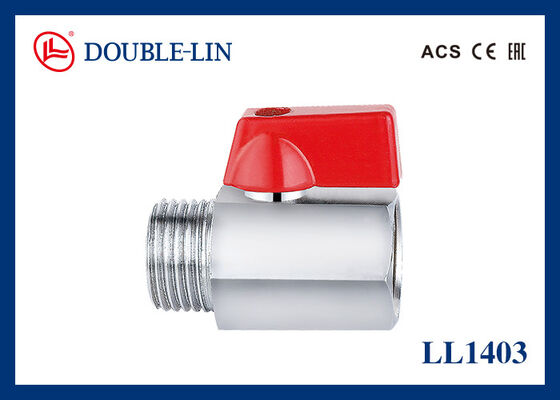 Mini robinet à boisseau sphérique en laiton chromé mâle x femelle 25 bars
