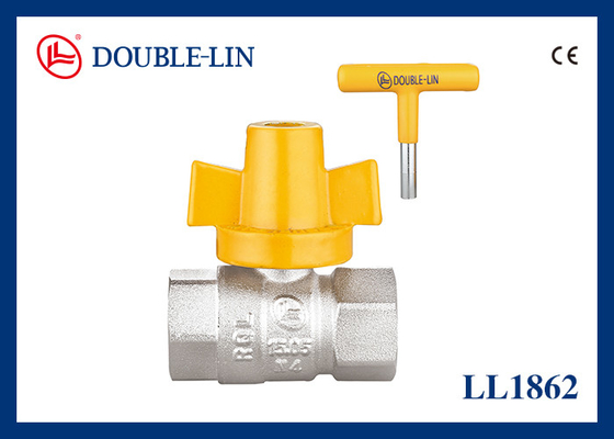 Manche verrouillable soupapes de gaz en laiton femelle X femelle 5 bar 1/2 pouce longs fils
