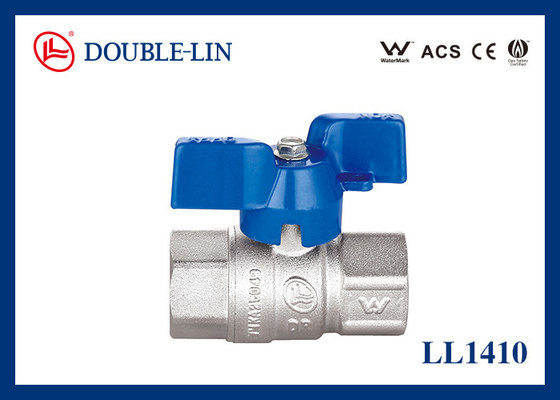 Vanne à boisseau sphérique en laiton DZR 1/2" à 1" Femelle X Femelle filetage long 25 bar avec poignée en T