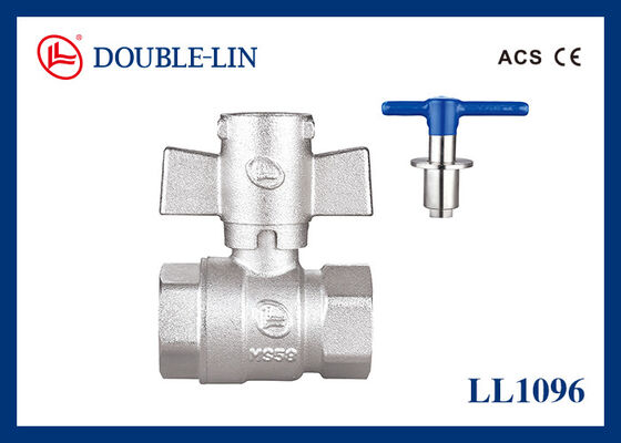 1/2 " à 1 " Robinet à boisseau sphérique en laiton femelle X femelle 25 bars, type verrouillable