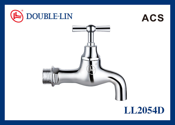 Chrome a plaqué le robinet en laiton ouvert lent d'arrêt de l'eau de poignée