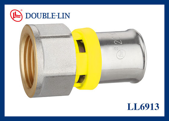 Fittings de presse en laiton de l'union droite féminine 16 mm - 20 mm pour le gaz