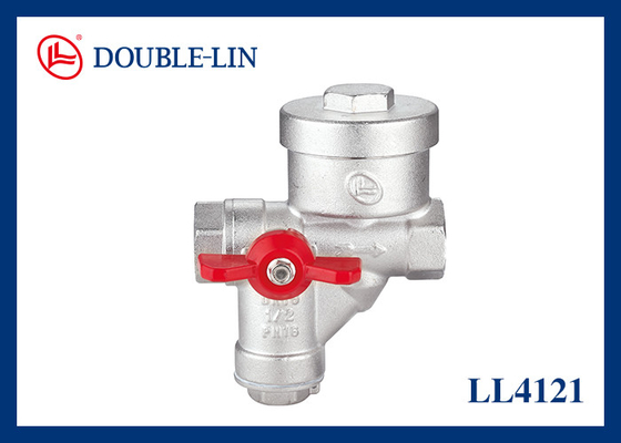 Vanne à boisseau sphérique avec filtre intégré et réducteur F1/2×F1/2 16 Bar DIN259
