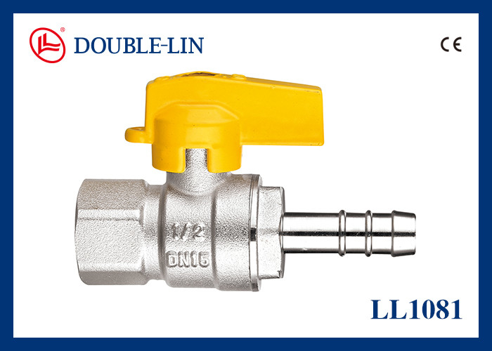 Vannes à gaz en laiton femelle x raccord de tuyau 1/2"x15mm