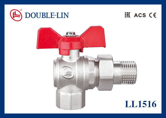 1/2 " À 1 " Robinet à boisseau sphérique en laiton mâle X femelle 25 bars de type coudé avec écrou tournant et poignée en T