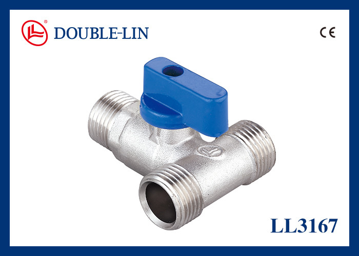 Vanne à boisseau sphérique à poignée en T mâle x mâle x mâle 25 bars