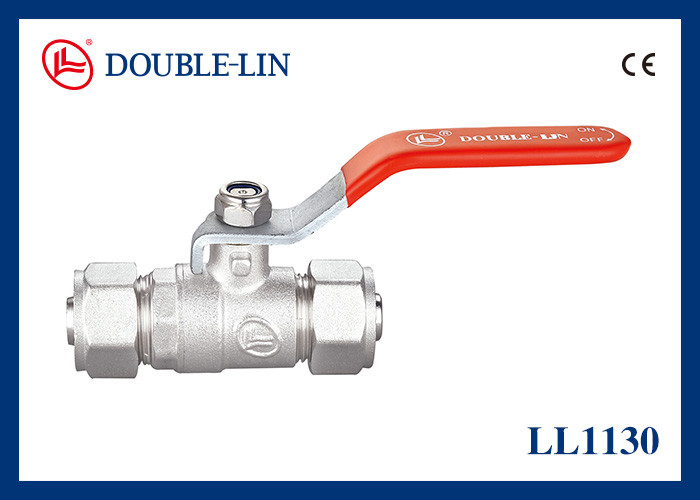 Gamme à levier plat 2 1 2 soupape à bille en laiton avec type de tige en laiton double anneau O et connexion de tuyau