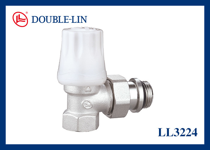 Robinet de radiateur manuel à angle Type DIN259 Filetage 32℉ à 248℉ Température de fonctionnement Taille 1/2" à 3/4"