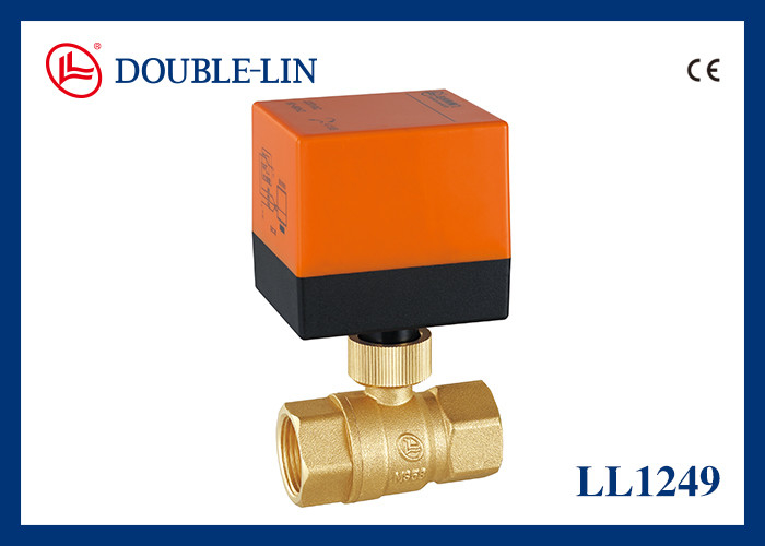Valve à bille en laiton à 2 voies avec actionneur électrique 232 psi Pression de travail DIN259 fil