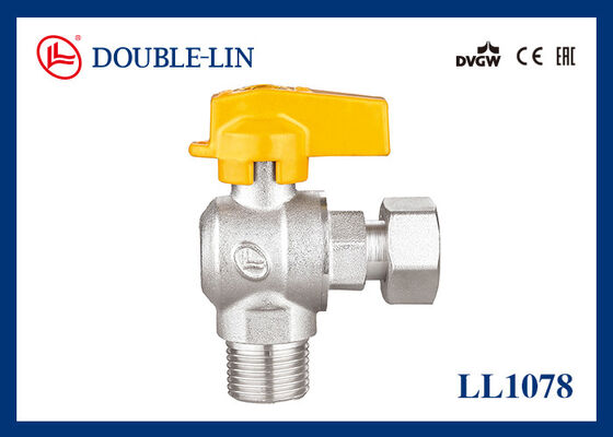 Robinet à boisseau sphérique pour conduite de gaz mâle X femelle pivotant M1/2"x F3/4"
