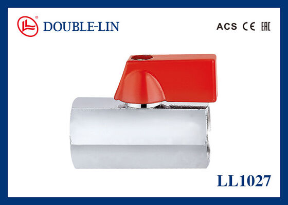 Vanne à boisseau sphérique mini en laiton de 25 bars, femelle X femelle, avec placage chromé